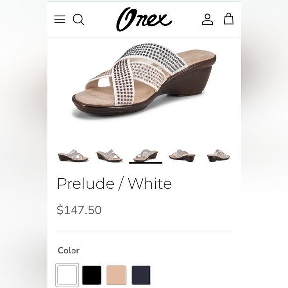 NEW Onex Women's White Studded Sandals - Picture 3 of 7